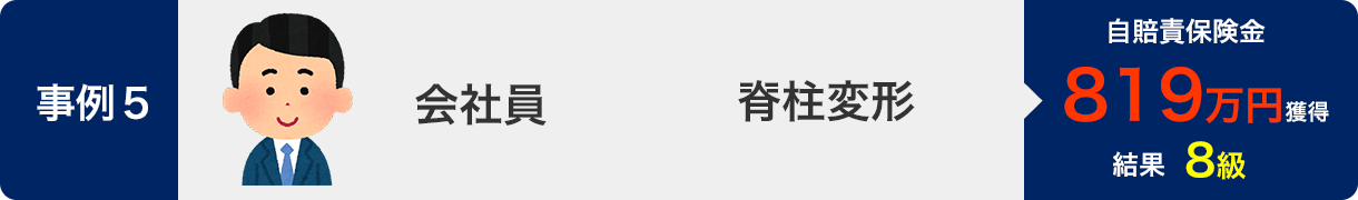 事例5・脊柱変形・結果8級